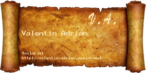 Valentin Adrián névjegykártya