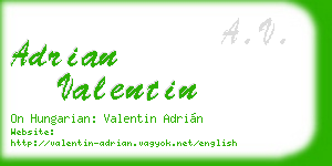 adrian valentin business card
