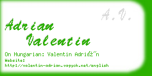 adrian valentin business card